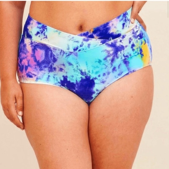 Torrid Tie-Dye High-Waisted Bikini Bottoms - Size 6 (30) - Picture 1 of 4